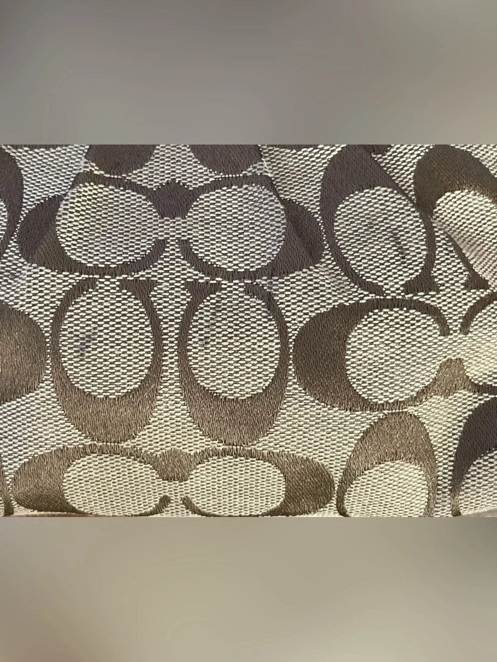 COACH Brown & Tan Signature Jacquard Wristlet